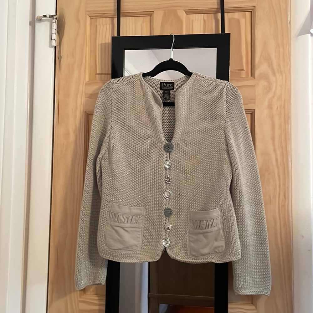 Pure handknit button down cardigan